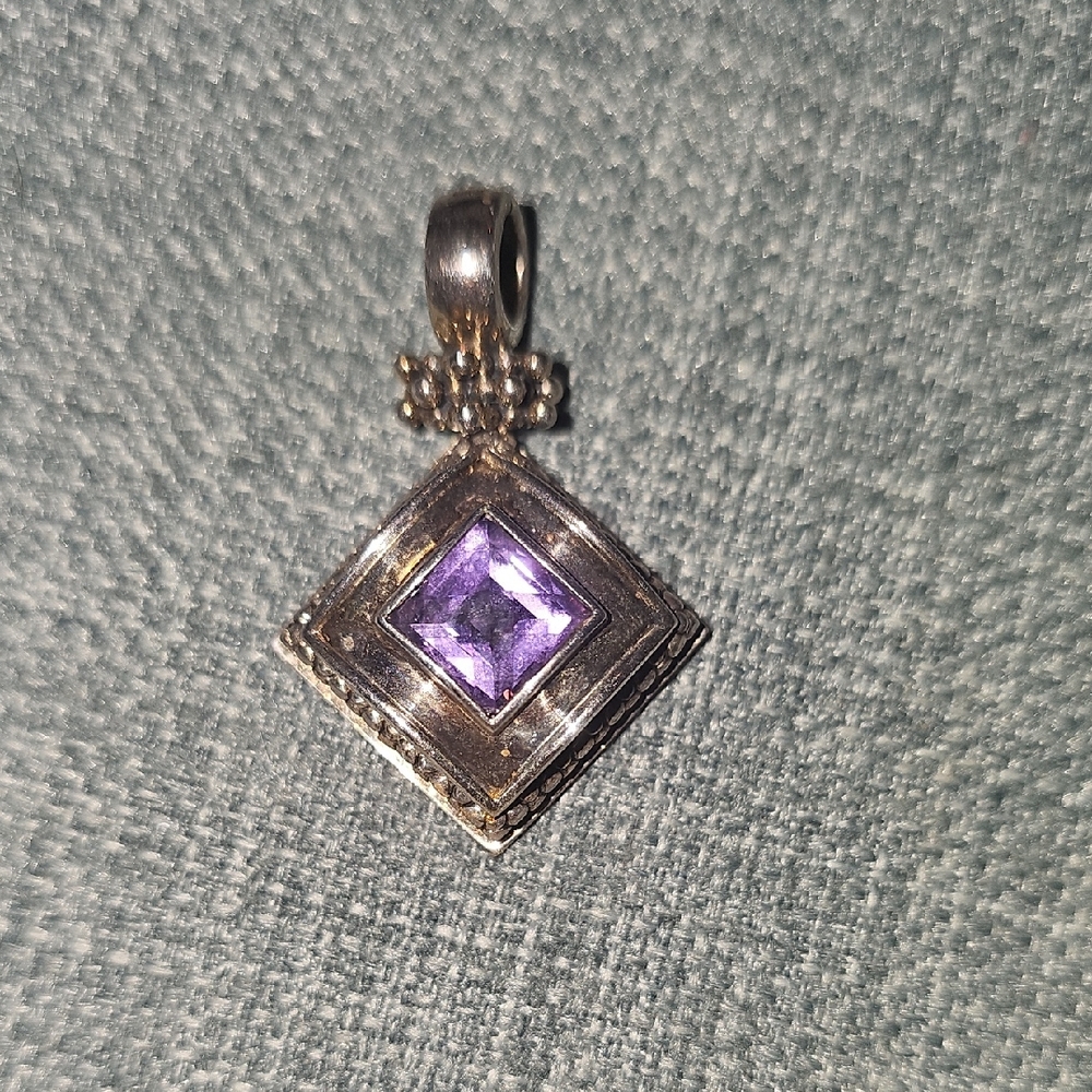 Michael Dawkins Silver and Amethyst Necklace Pendant